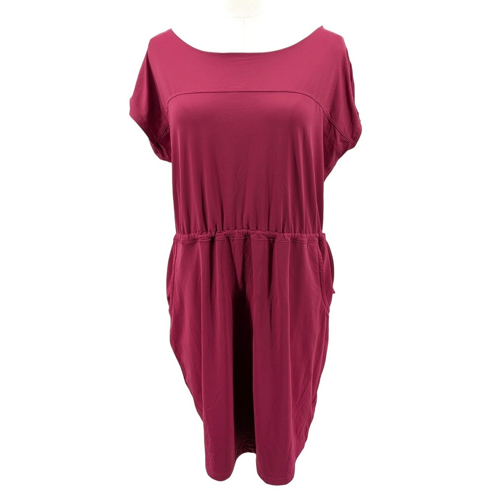 Columbia Omni-Shade Performance Dress Tie Waist Pockets Berry Purple Size L